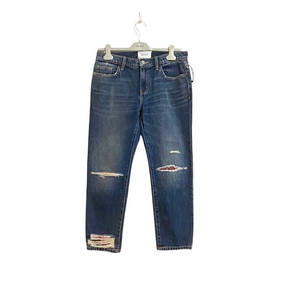 Current/Elliott The Repaired Fling Distressed Crop Jeans size 26, New with Tag - Picture 3 of 16